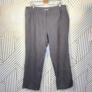 Eileen Fisher Woman‎ Gray Linen Bootcut Pants